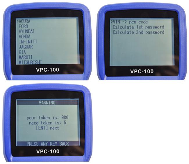 vpc 100 صفحه نمایش پین کد