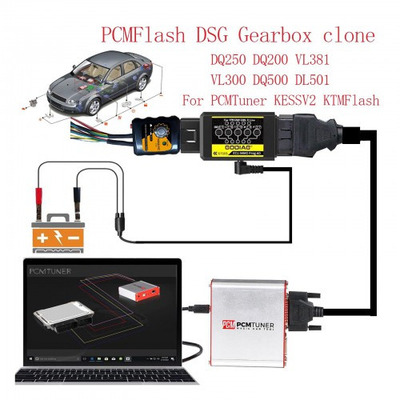 GODIAG GT105 ECU IMMO Kit Plus GT107 DSG Gearbox Data Read/Write Adapter for DQ250, DQ200, VL381, VL300, DQ500, DL501 Compatible with PCMTuner, Kess V2, PCMFlash, KTMBench etc