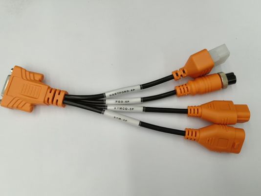 3-in-1 Motorcycle OBD2 Cable Adapter for PGO 6Pin HARTFORD 6Pin KYMCO 3Pin SYM 3Pin Diagnostic Connector