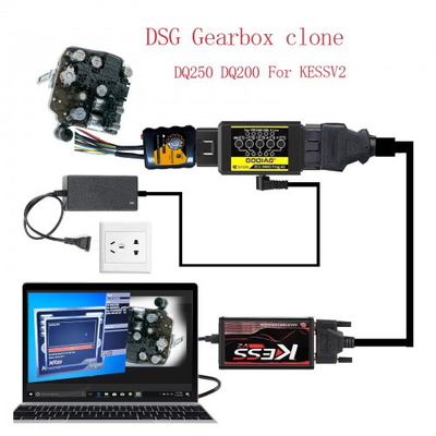 GODIAG GT105 ECU IMMO Kit Plus GT107 DSG Gearbox Data Read/Write Adapter for DQ250, DQ200, VL381, VL300, DQ500, DL501 Compatible with PCMTuner, Kess V2, PCMFlash, KTMBench etc