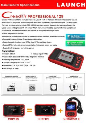 LAUNCH CRP129 Professional OBD2 Scanner Advanced Auto Code Reader Diagnostic Tool