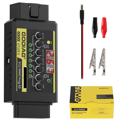 GODIAG GT105 II ECU IMMO Prog OBD2 باکس خروج با آژیر 11 ولت