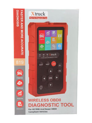 Xtruck 819 OBD2 اسکنر ابزار تشخیصی خودرو با 9 پروتکل اصلی پشتیبانی از صفحه نمایش IPS 2.8 اینچی و کانکتور 16 پین OBDII