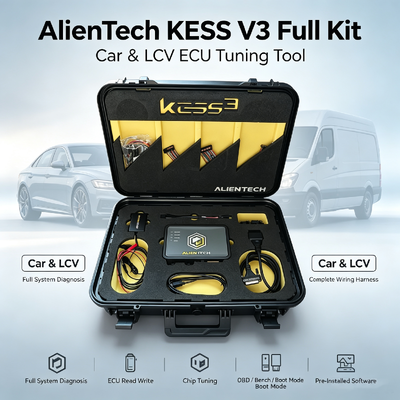 ابزار برنامه ریزی ECU Alientech KESS3 با رابط چند زبانه برای تیونینگ OBD، بنچ و بوت و اشتراک رایگان 12 ماهه