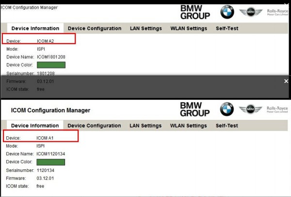 BMW ICOM A2 مقایسه