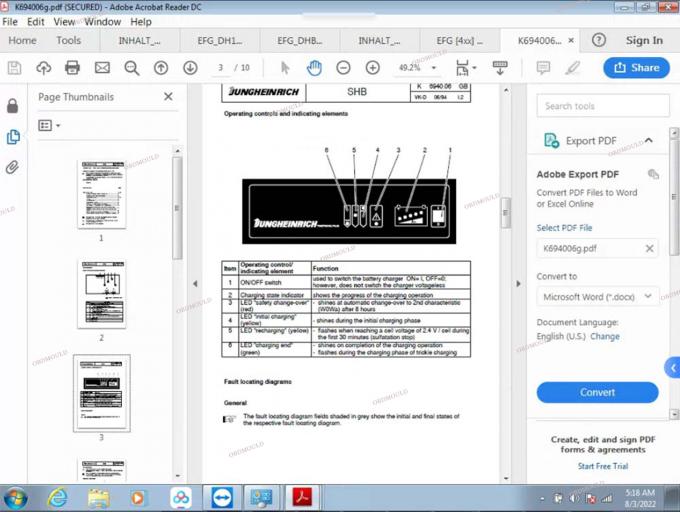F110 تبلت با For Judit Incado Box Jungheinrich 4 ابزار تشخیصی فولکلفت با 4.37 قطعات نرم افزاری کاتالوگ Judit ET EN ابزار تشخیصی 32